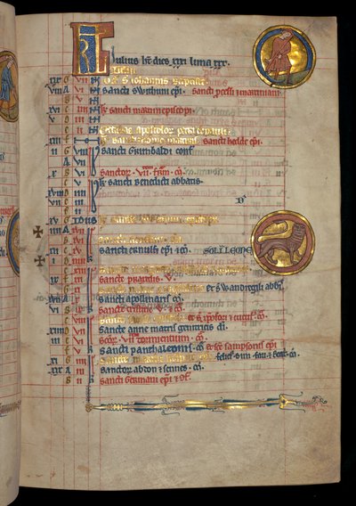 Ms 322 f.4r, Luglio, un uomo che falcia, illustrazione dal 
